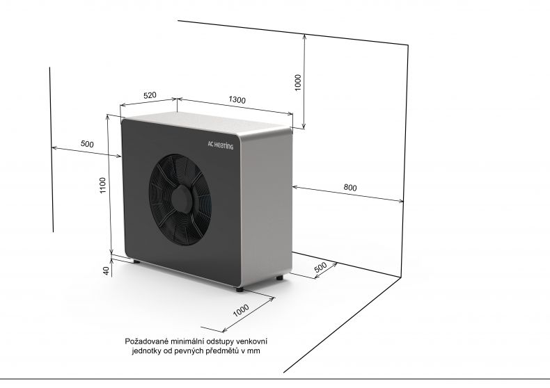 Tepelné čerpadlo Convert NG One L rozměry