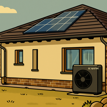 Sluneční dům s tepelným čerpadlem